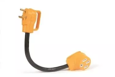 Camco 55185 RV 18" PowerGrip Dogbone Electrical Adapter, 30AM/50AF