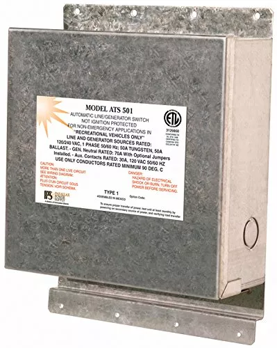 Parallax | 50 Amp Transfer Switch| ATS501 | 120VAC / 240VAC | 50 Amps | Screw Terminals