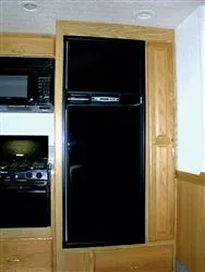 Refrigerator Door Panel FRV Inc. HE0601L Fits Atwood Refrigerator Helium Series; For 6 Cubic Foot Units; Black