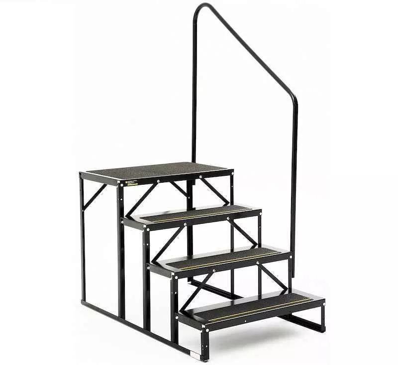 Stromberg Carlson EHS-103-R 3-Step Entry System, Steel with Platform & Handrail